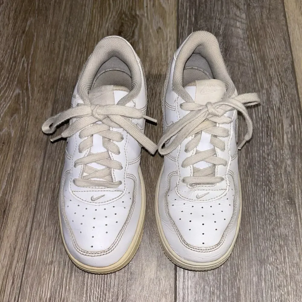 Nike Air Force 1 Low Triple White AF1 314193-117 Youth US Size 2Y Sneaker Shoes